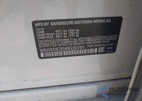 2019 BMW 330I Gran Turismo xDrive from USA, damaged, VIN WBA8Z9C55KB220761